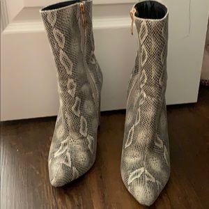 Snakeskin ankle boots